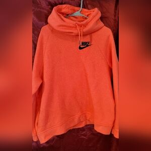 Nike Orange Cowl Neck Sweater with Logo (***Small Stain On Front***)